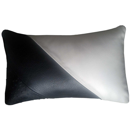 Pillow - Leather (Black and white) <b>SOLD</b>
